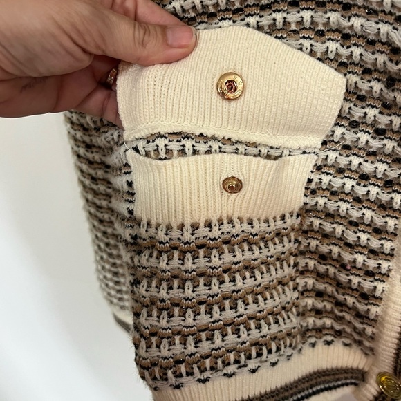 Nanette Lepore Tweed Knit Cardigan Sweater - Picture 5 of 12